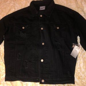Dolls Kill Oversized Black Denim Jacket